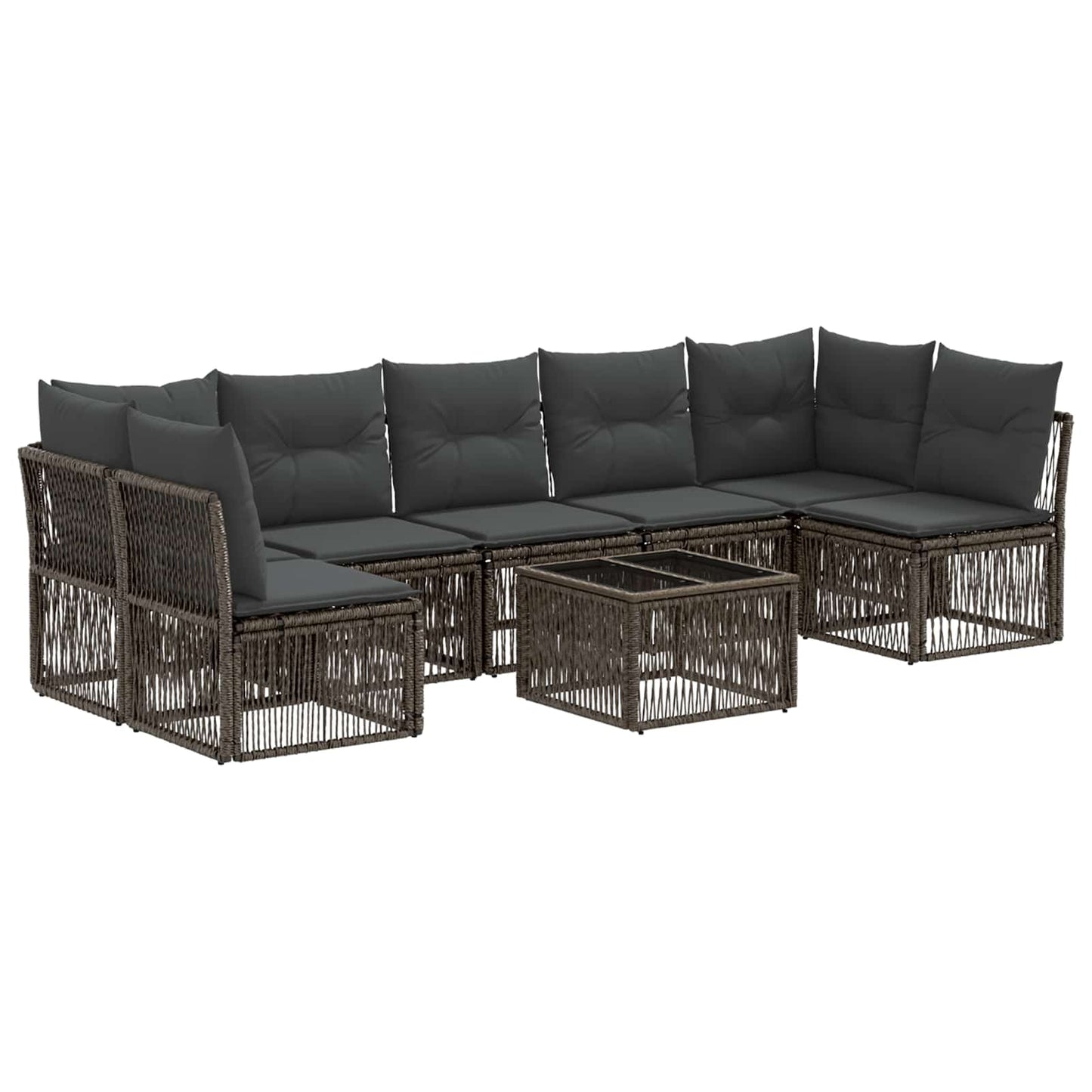 Set Divano da Giardino 8 pcs Grigio polyrattan | homemem39