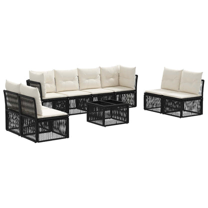 Set Divano da Giardino 9 pcs Nero polyrattan | homemem39
