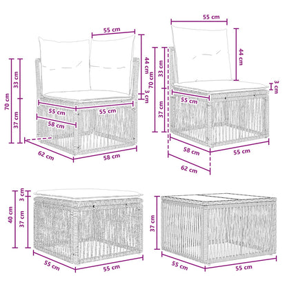 Set Divano da Giardino 6 pcs Grigio polyrattan | homemem39