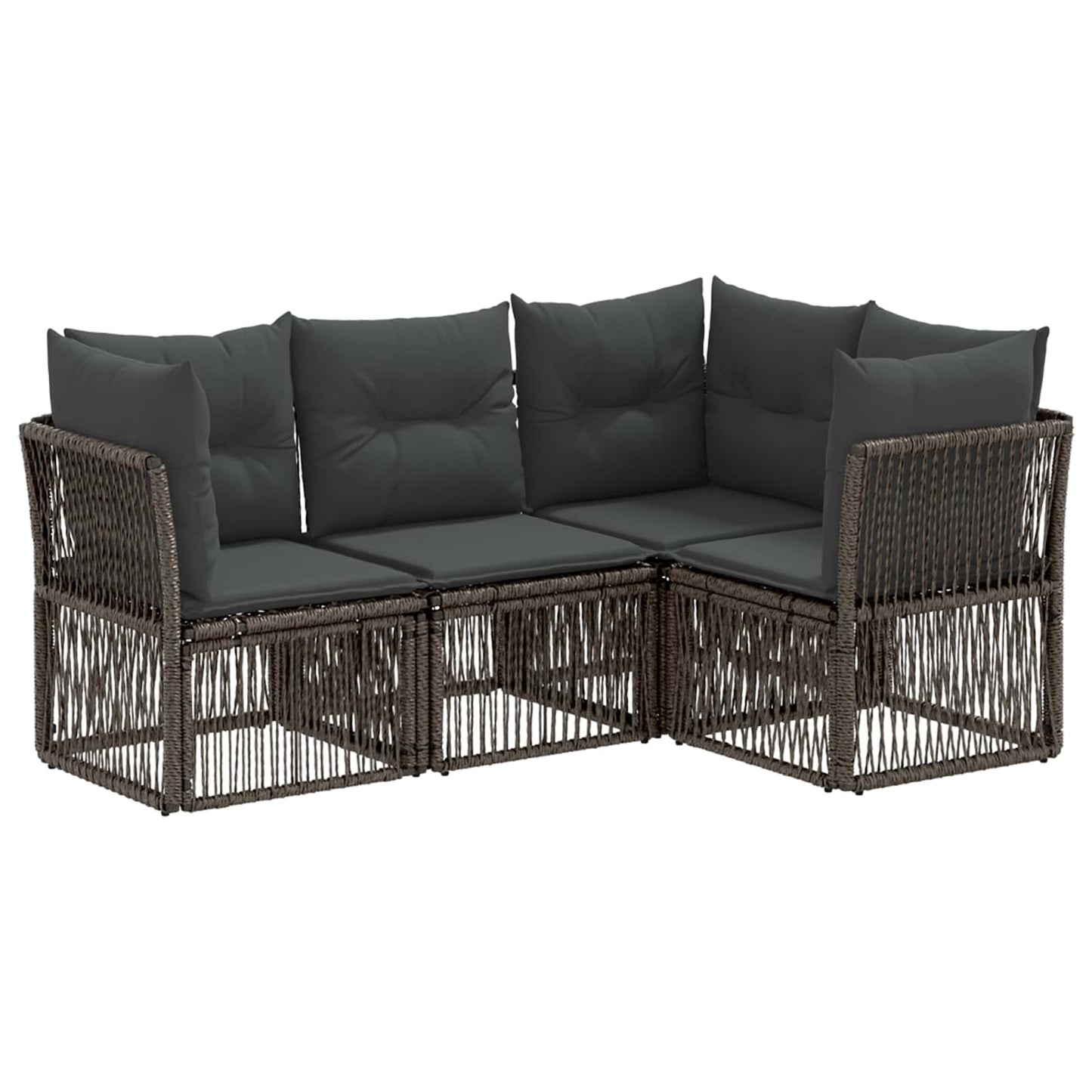 Set Divano da Giardino 4 pcs Grigio polyrattan | homemem39