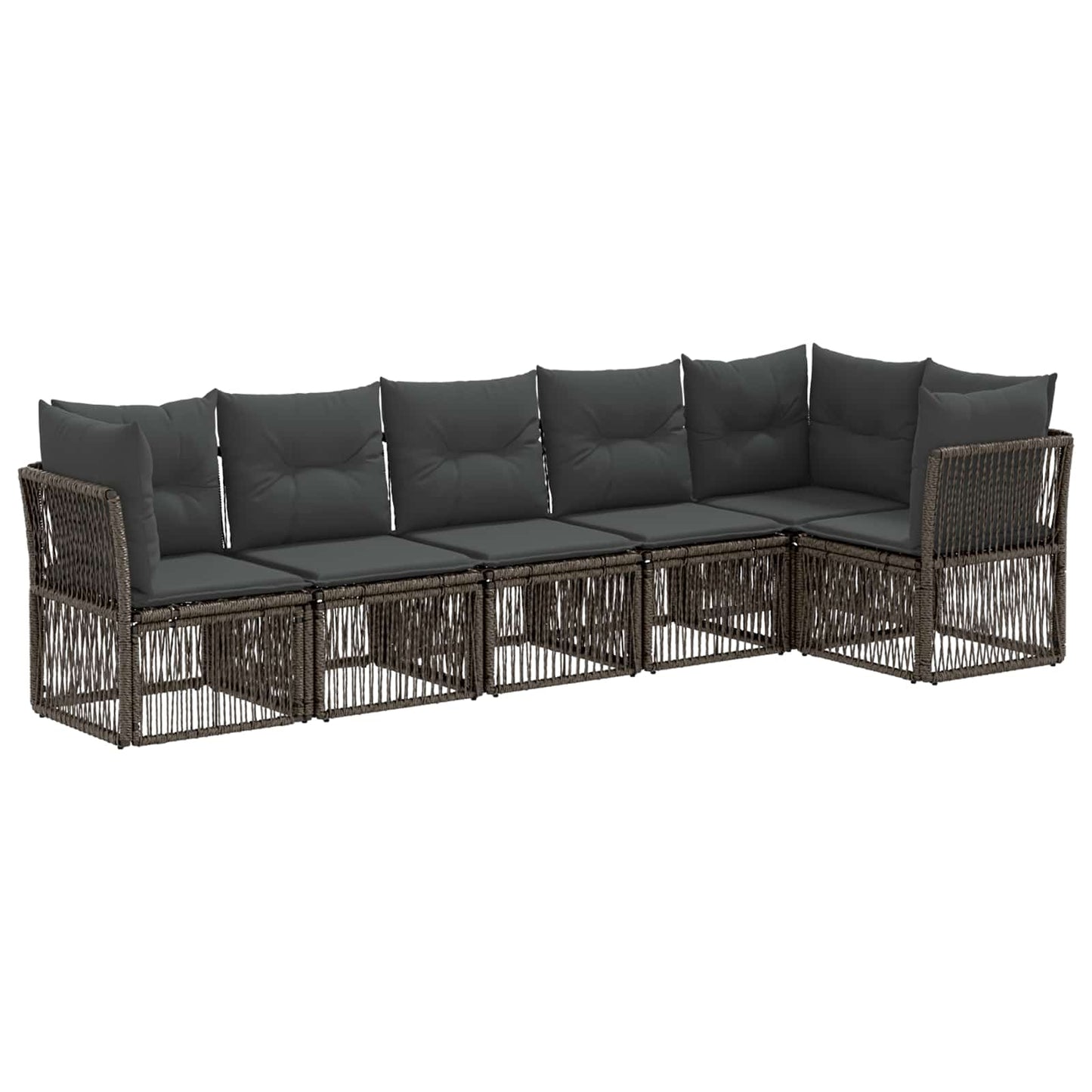 Set Divano da Giardino 6 pcs Grigio polyrattan | homemem39