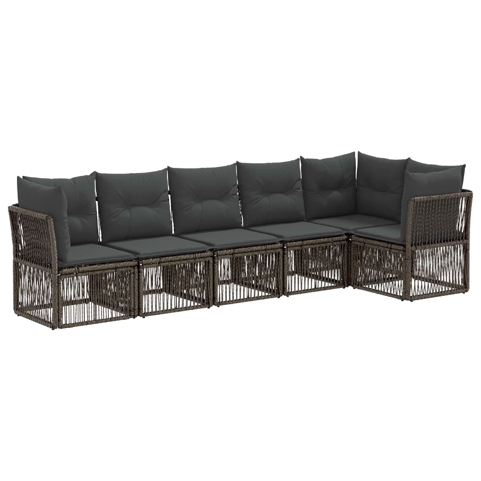 Set Divano da Giardino 6 pcs Grigio polyrattan | homemem39