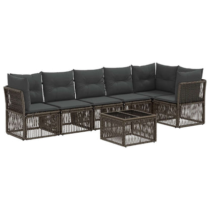 Set Divano da Giardino 7 pcs Grigio polyrattan | homemem39