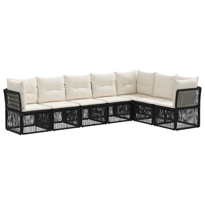 Set Divano da Giardino 7 pcs Nero polyrattan | homemem39