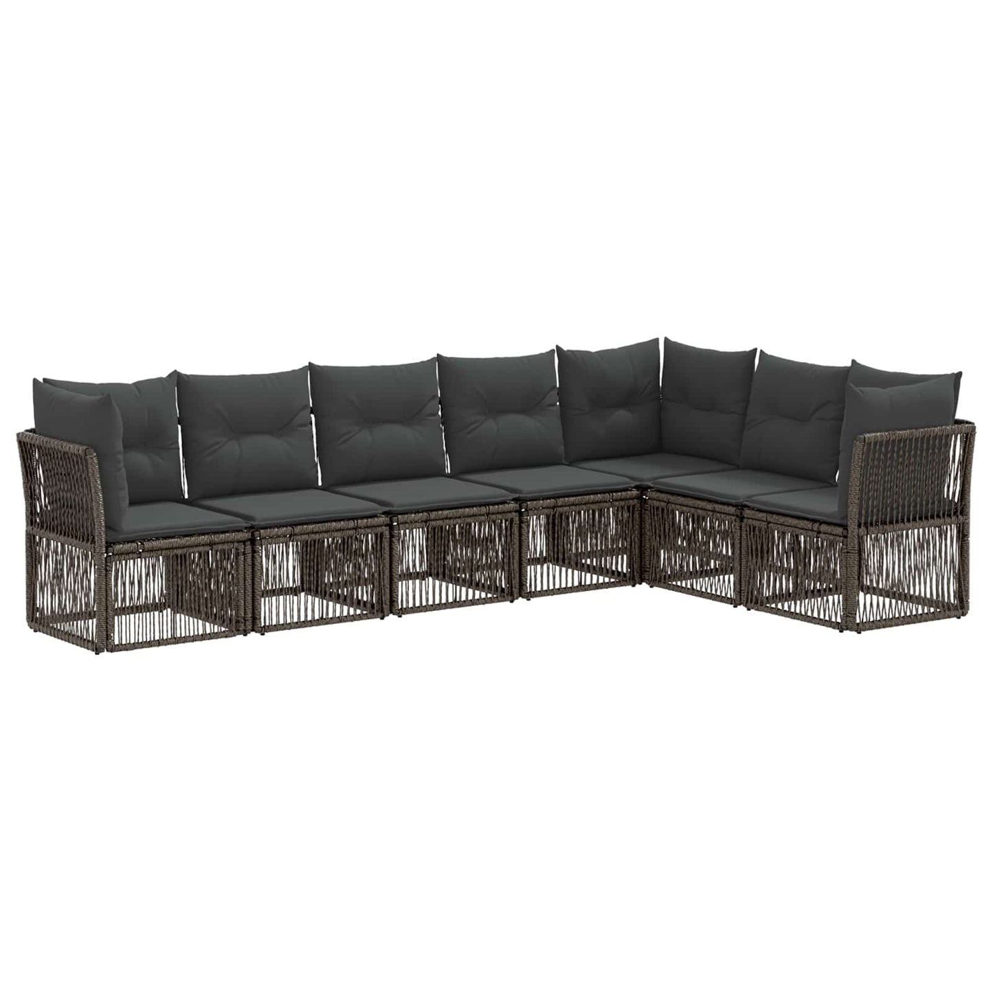 Set Divano da Giardino 7 pcs Grigio polyrattan | homemem39