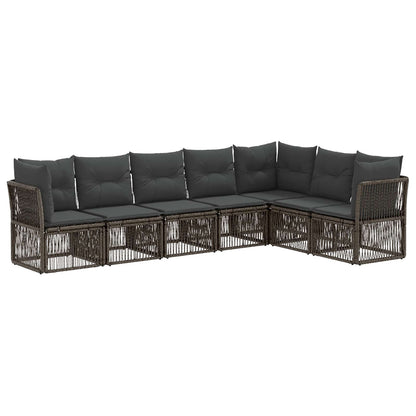 Set Divano da Giardino 7 pcs Grigio polyrattan | homemem39