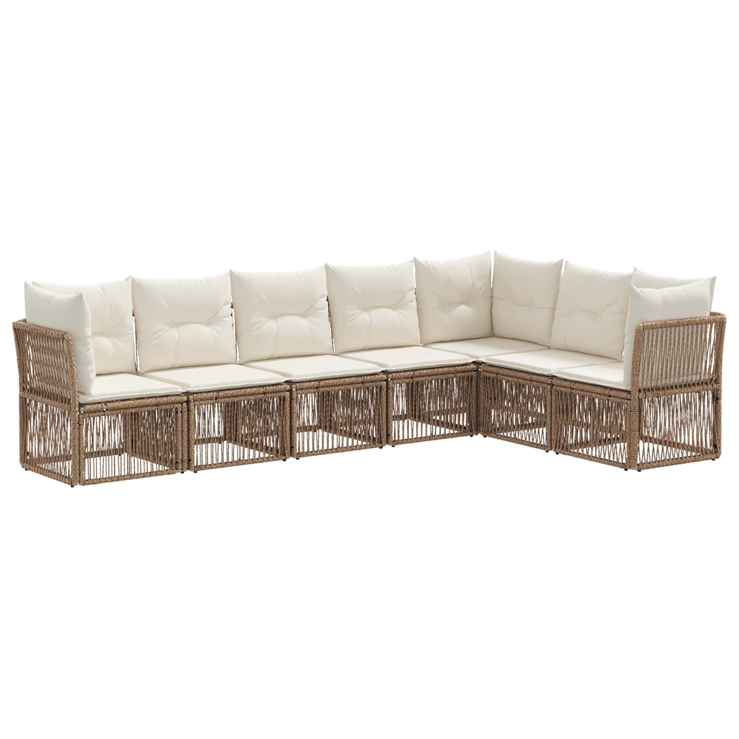 Set Divano da Giardino 7 pcs Beige polyrattan | homemem39