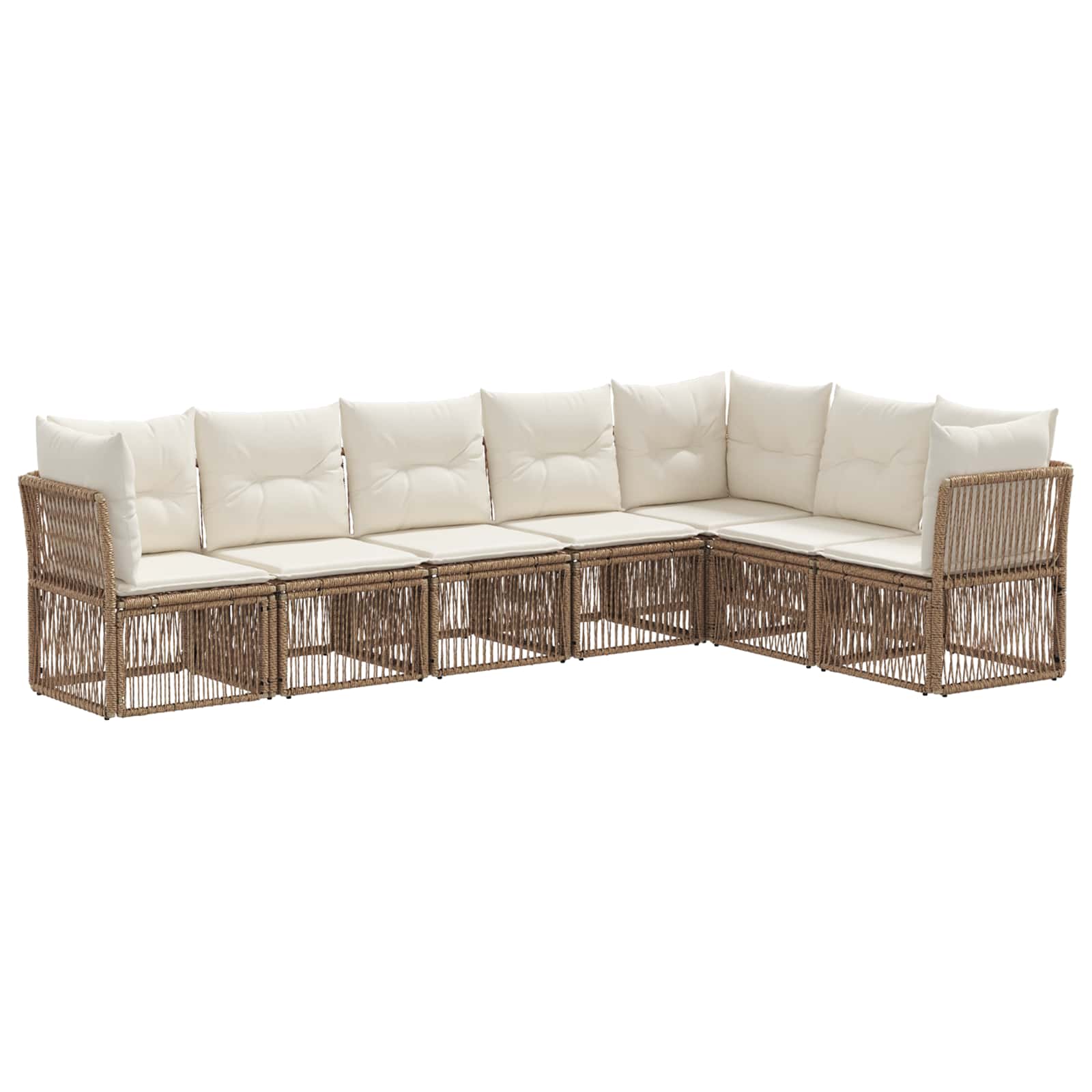 Set Divano da Giardino 7 pcs Beige polyrattan | homemem39