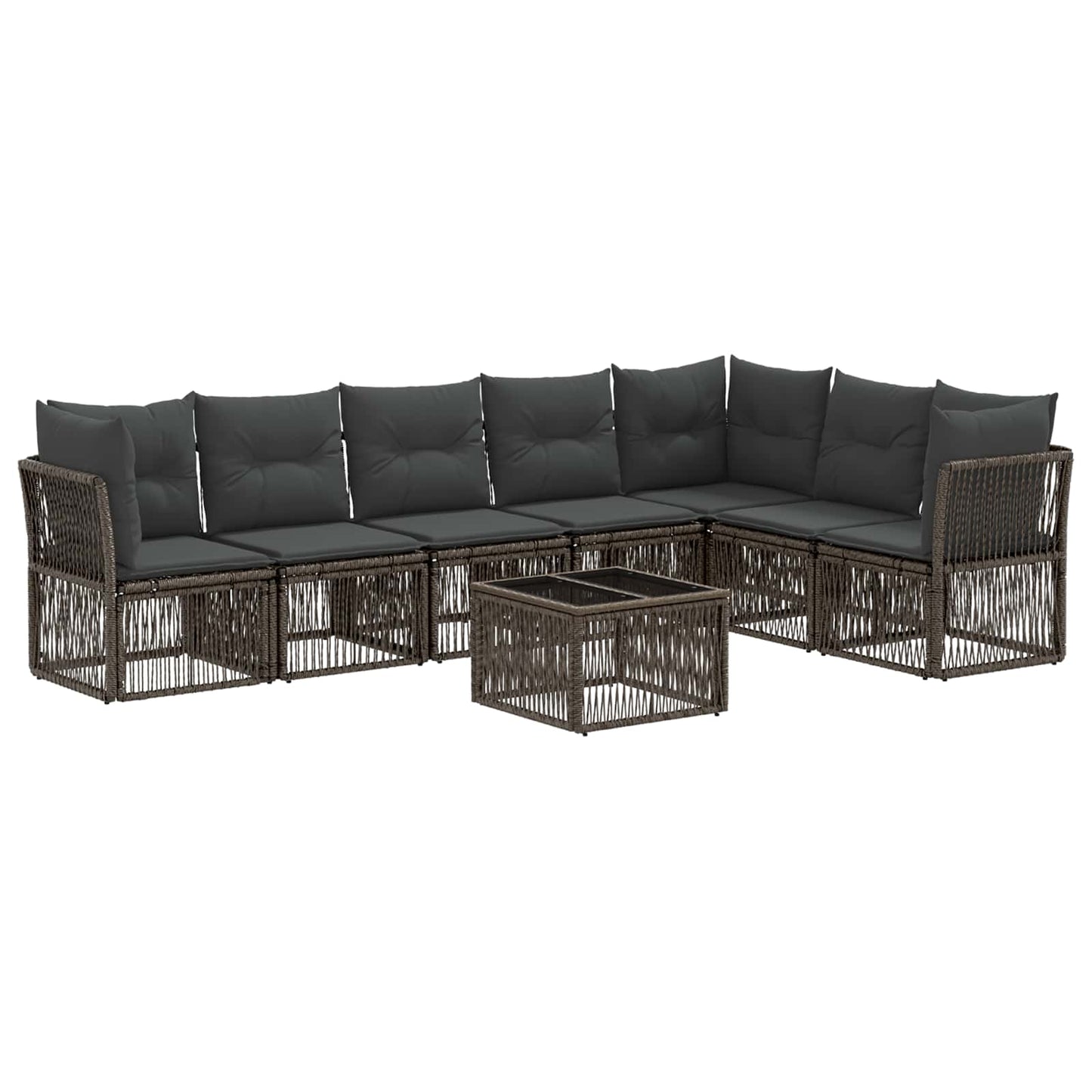 Set Divano da Giardino 8 pcs Grigio polyrattan | homemem39