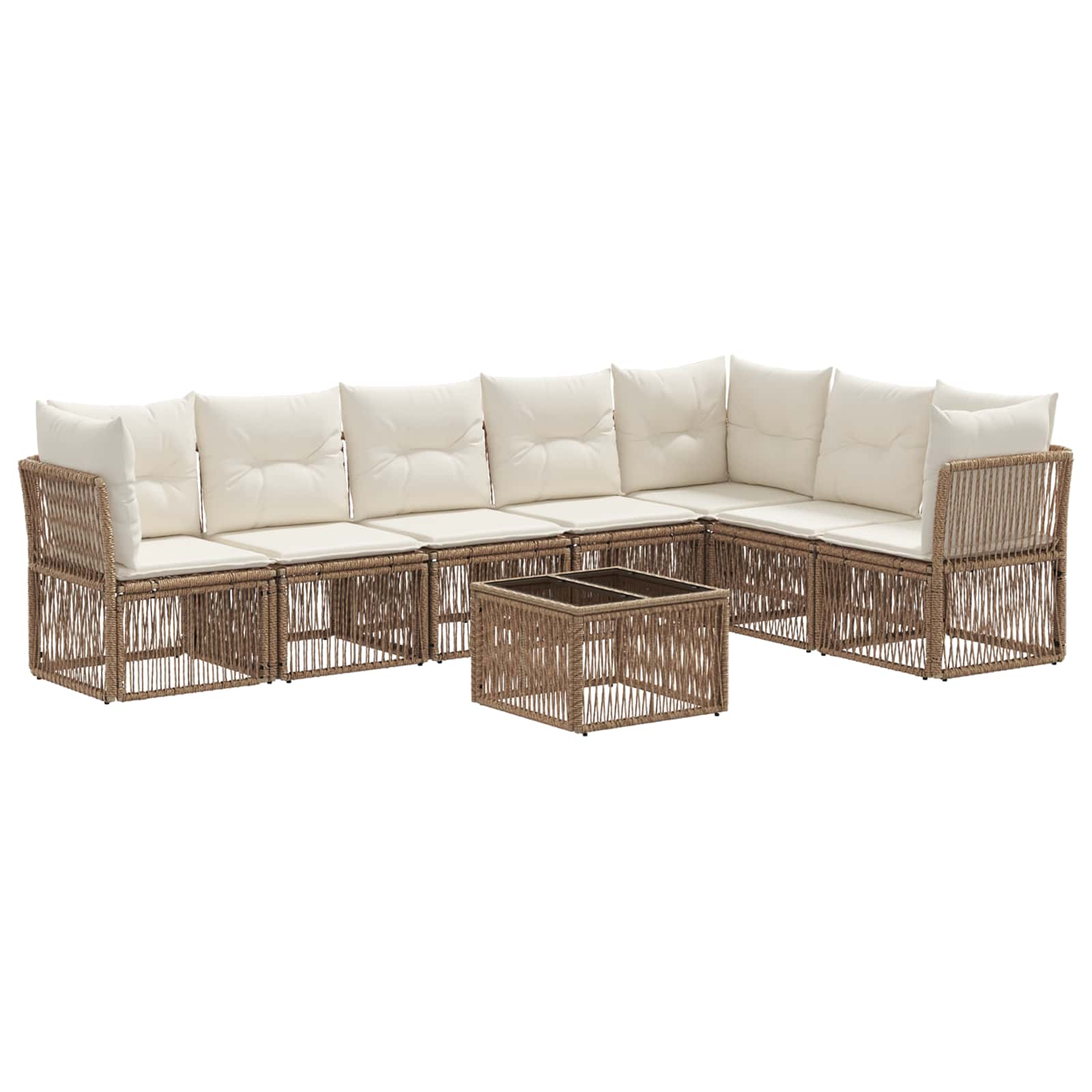 Set Divano da Giardino 8 pcs Beige polyrattan | homemem39