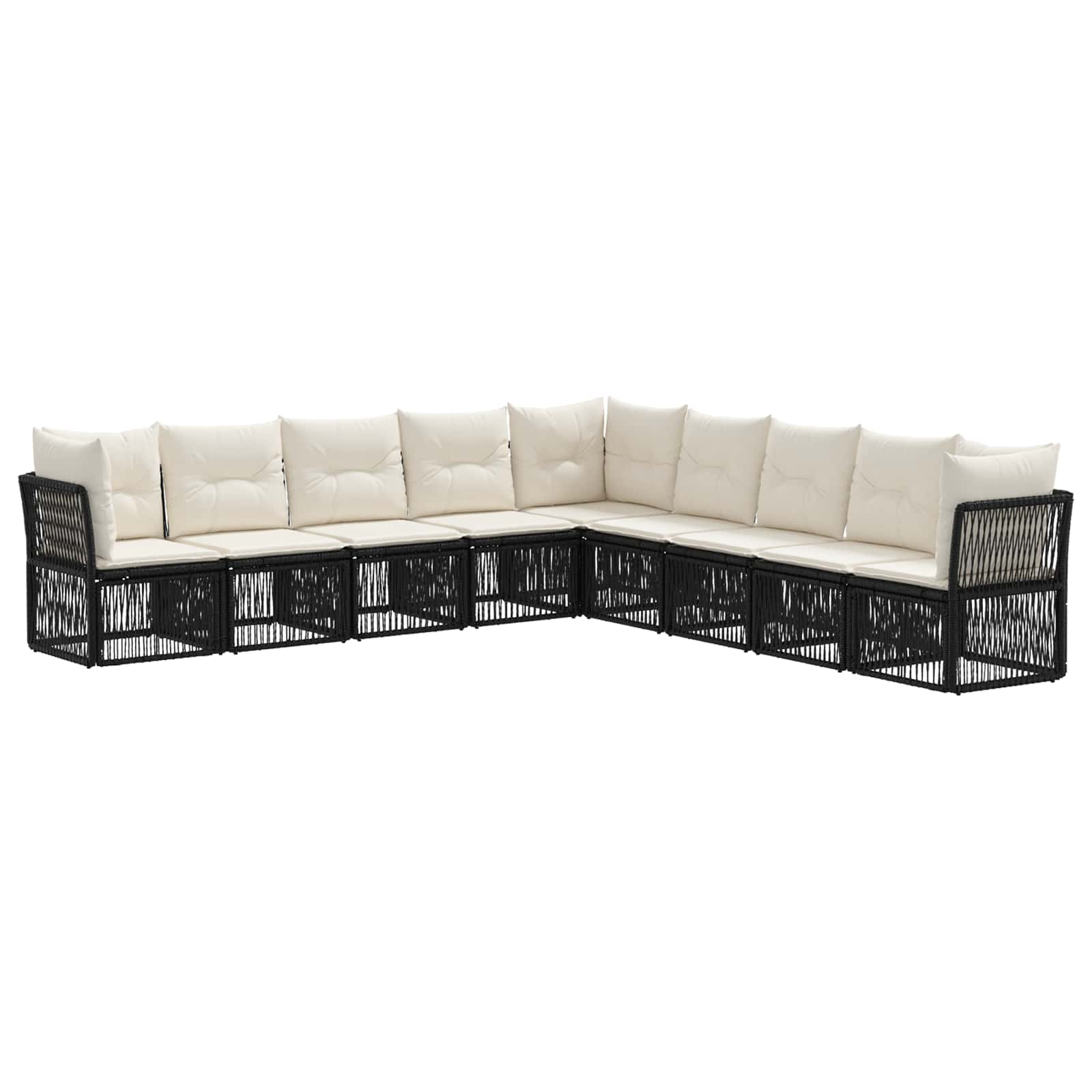 Set Divano da Giardino 9 pcs Nero polyrattan | homemem39