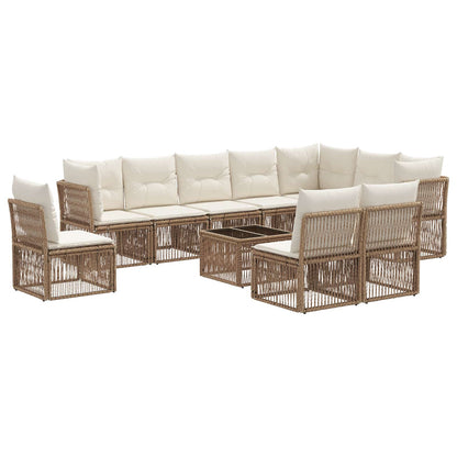 Set Divano da Giardino 11 pcs Beige polyrattan | homemem39