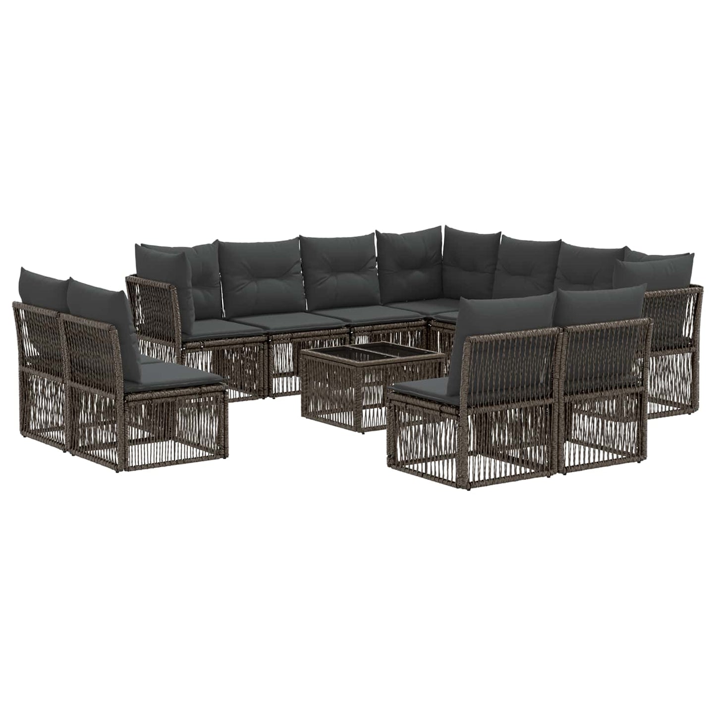 Set Divano da Giardino 12 pcs Grigio polyrattan | homemem39