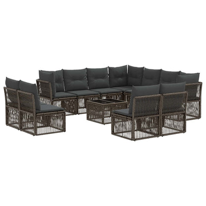 Set Divano da Giardino 12 pcs Grigio polyrattan | homemem39