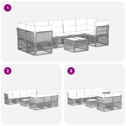 Set Divano da Giardino 12 pcs Beige polyrattan | homemem39