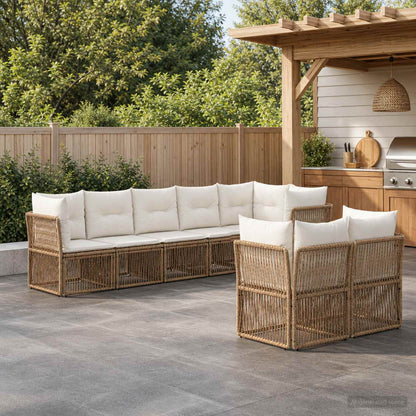 Set Divano da Giardino 8 pcs Beige polyrattan | homemem39