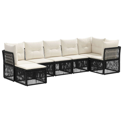 Set Divano da Giardino 7 pcs Nero polyrattan | homemem39