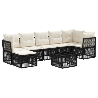 Set Divano da Giardino 8 pcs Nero polyrattan | homemem39