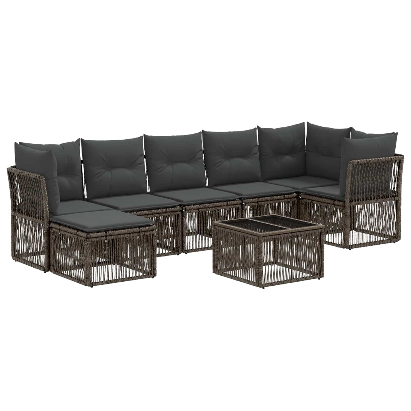 Set Divano da Giardino 8 pcs Grigio polyrattan | homemem39