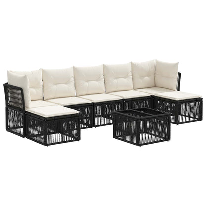 Set Divano da Giardino 8 pcs Nero polyrattan | homemem39