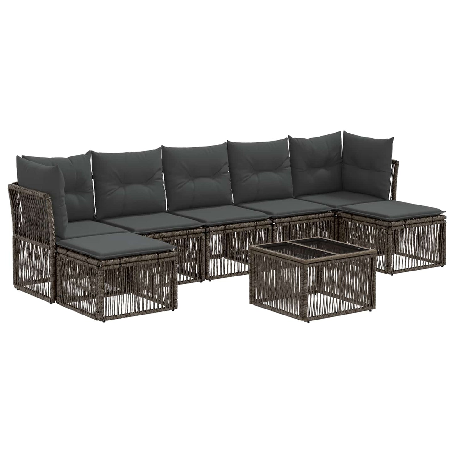 Set Divano da Giardino 8 pcs Grigio polyrattan | homemem39