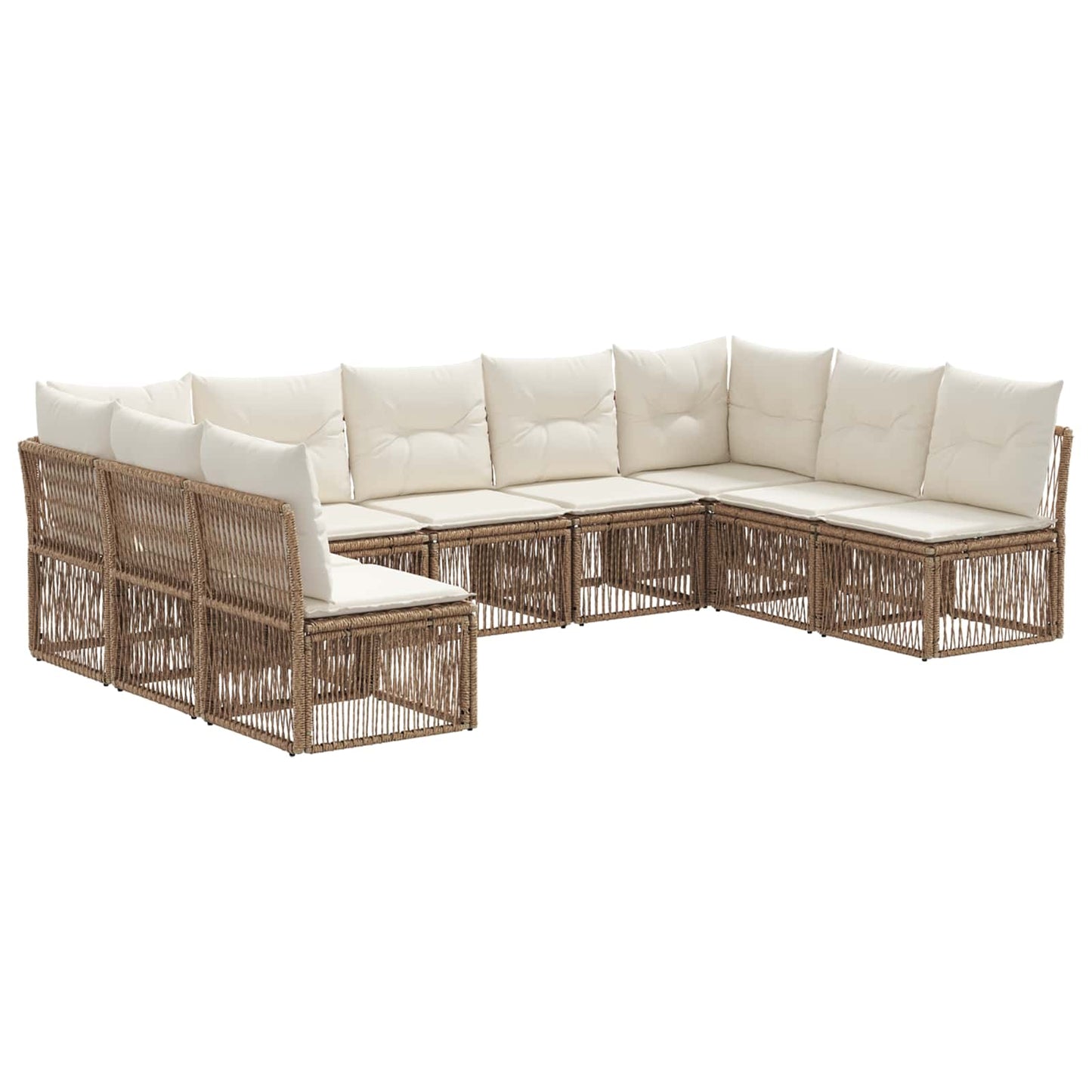 Set Divano da Giardino 9 pcs Beige polyrattan | homemem39