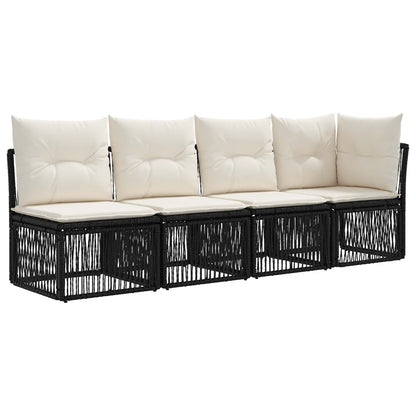 Set Divano da Giardino 7 pz 7-Numero di posti Nero polyrattan | homemem39