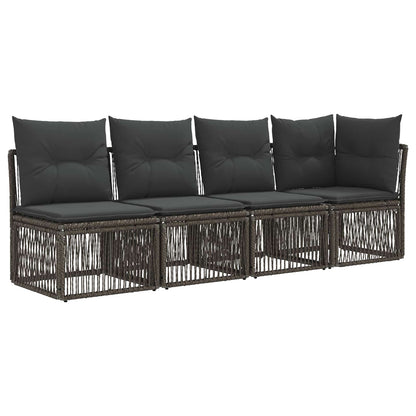 Set Divano da Giardino 7 pz 7-Numero di posti Grigio polyrattan | homemem39