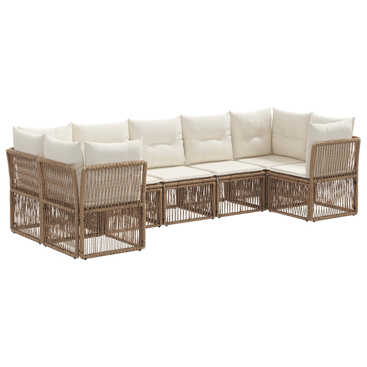 Set Divano da Giardino 7 pz 7-Numero di posti polyrattan