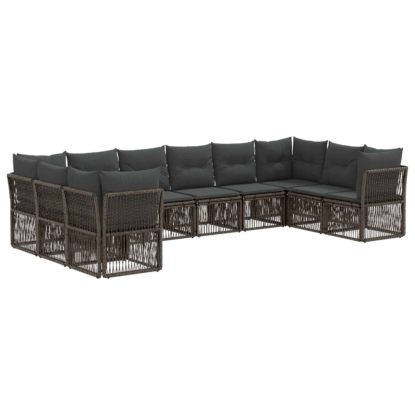 Set Divano da Giardino 10 pcs Grigio polyrattan | homemem39
