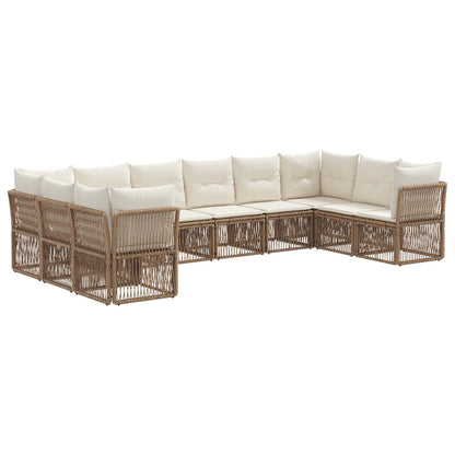 Set Divano da Giardino 10 pcs Beige polyrattan | homemem39