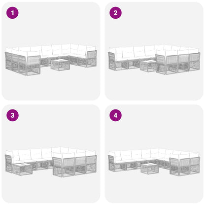 Set Divano da Giardino 11 pcs Grigio polyrattan | homemem39