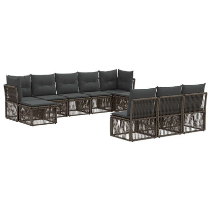 Set Divano da Giardino 10 pcs Grigio polyrattan | homemem39
