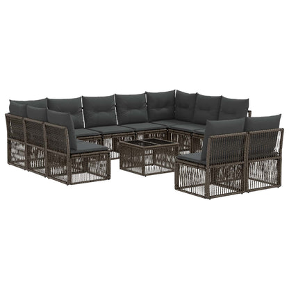 Set Divano da Giardino 12 pcs Grigio polyrattan | homemem39