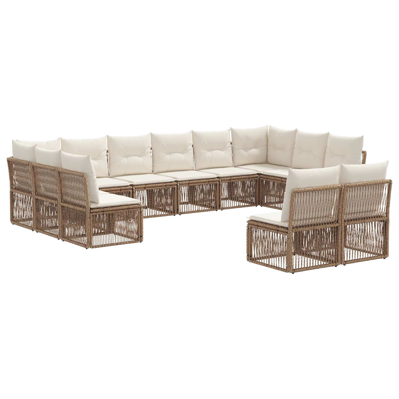 Set Divano da Giardino 12 pcs Beige polyrattan | homemem39