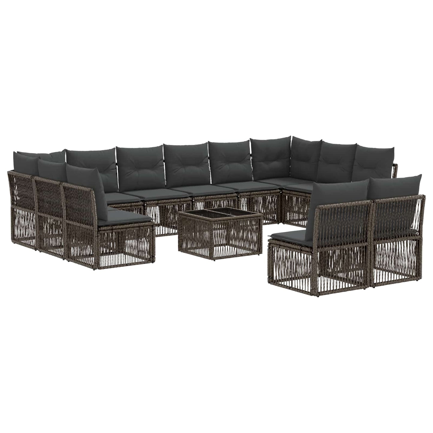 Set Divano da Giardino 13 pcs Grigio polyrattan | homemem39