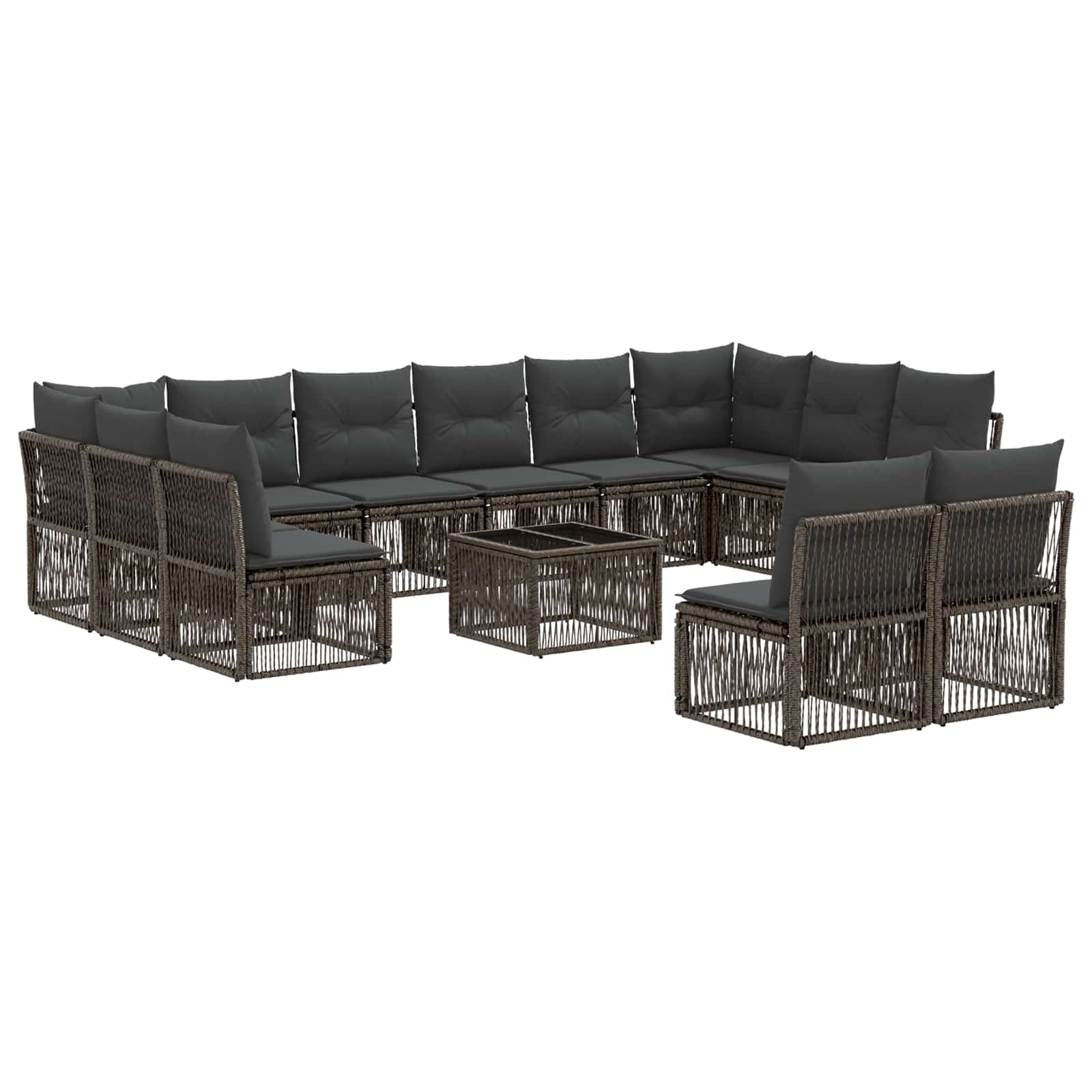 Set Divano da Giardino 13 pcs Grigio polyrattan | homemem39