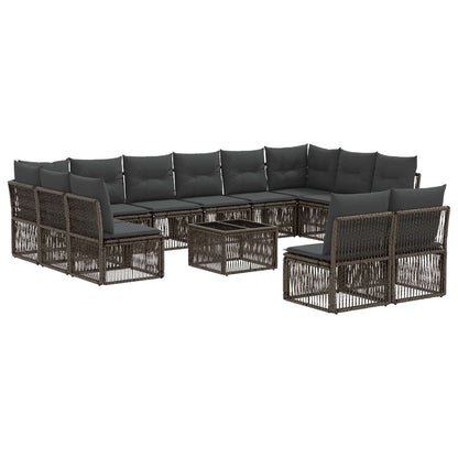 Set Divano da Giardino 13 pcs Grigio polyrattan | homemem39