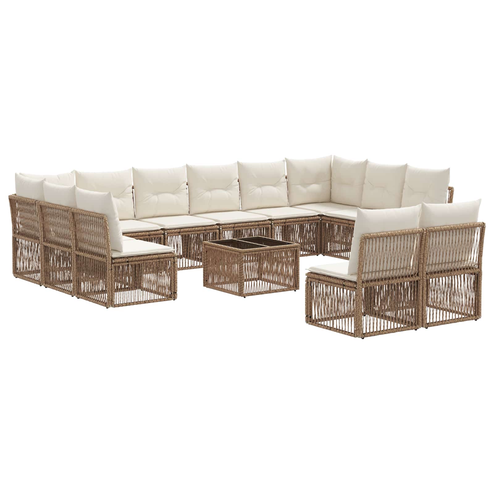 Set Divano da Giardino 13 pcs Beige polyrattan | homemem39