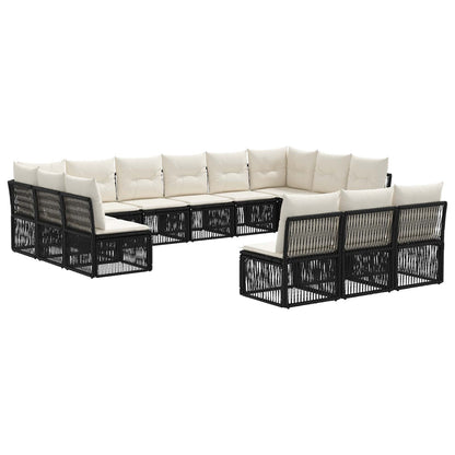 Set Divano da Giardino 13 pcs Nero polyrattan | homemem39