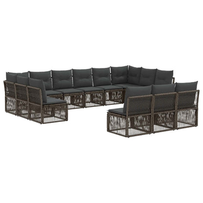 Set Divano da Giardino 13 pcs Grigio polyrattan | homemem39