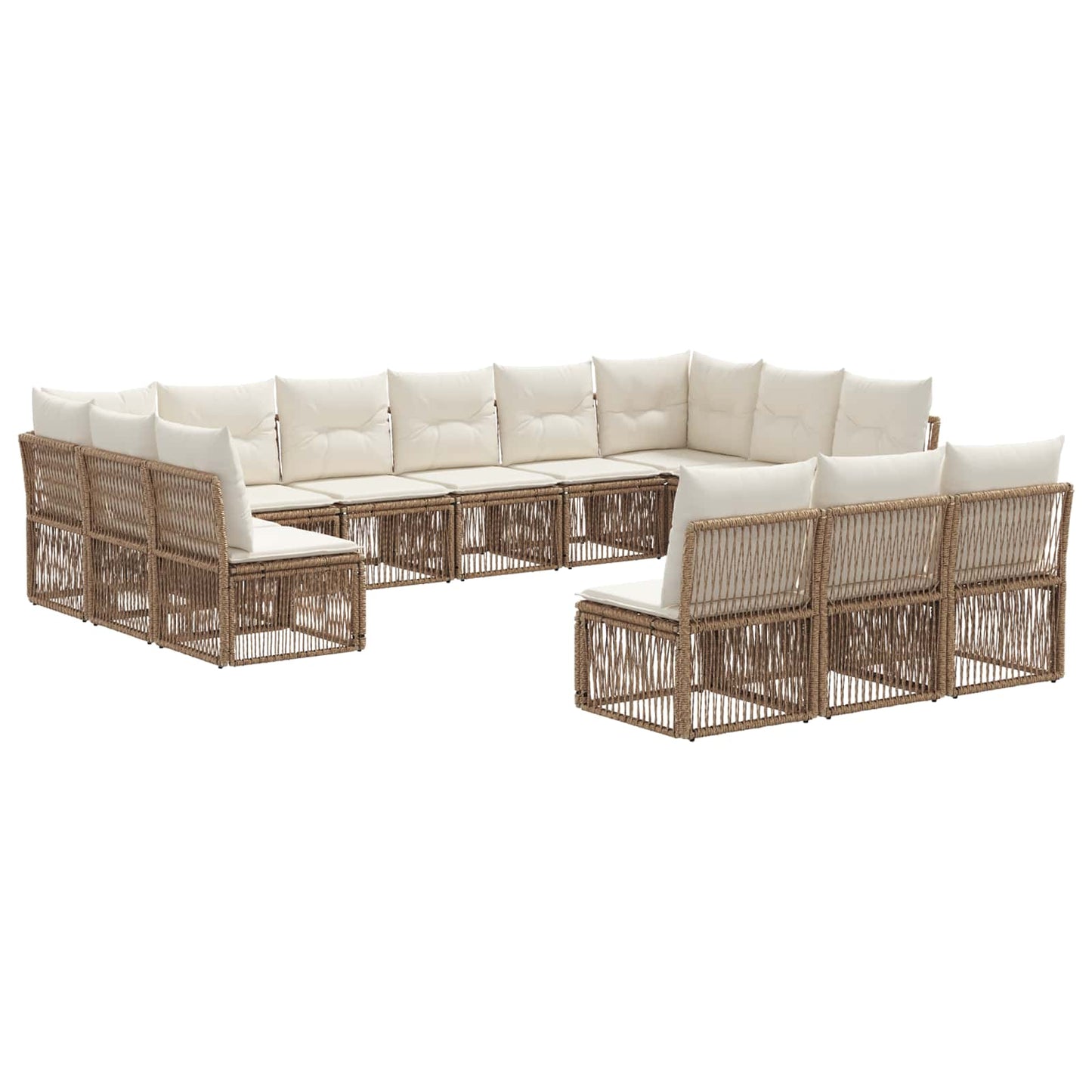 Set Divano da Giardino 13 pcs Beige polyrattan | homemem39