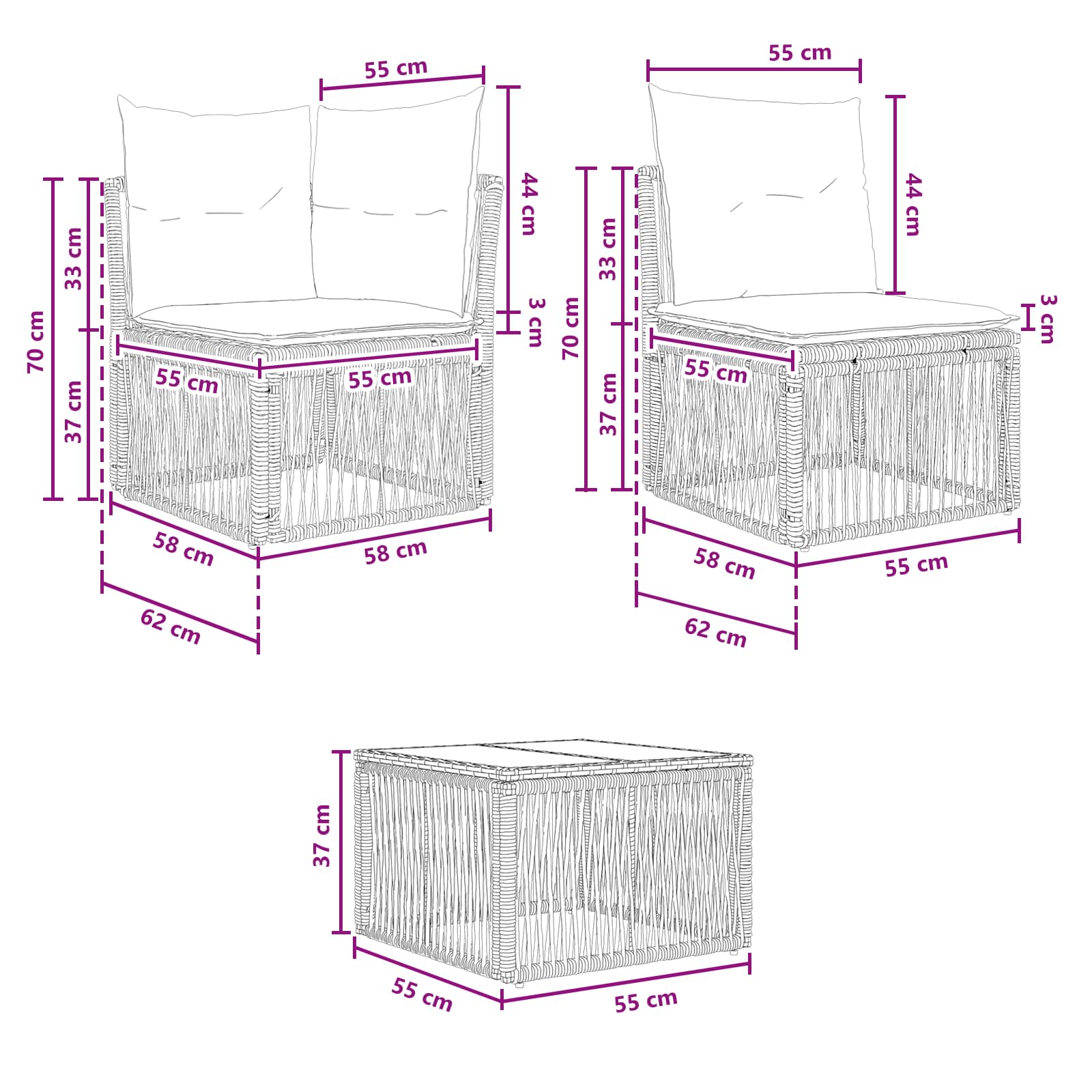 Set Divano da Giardino 14 pcs Grigio polyrattan | homemem39