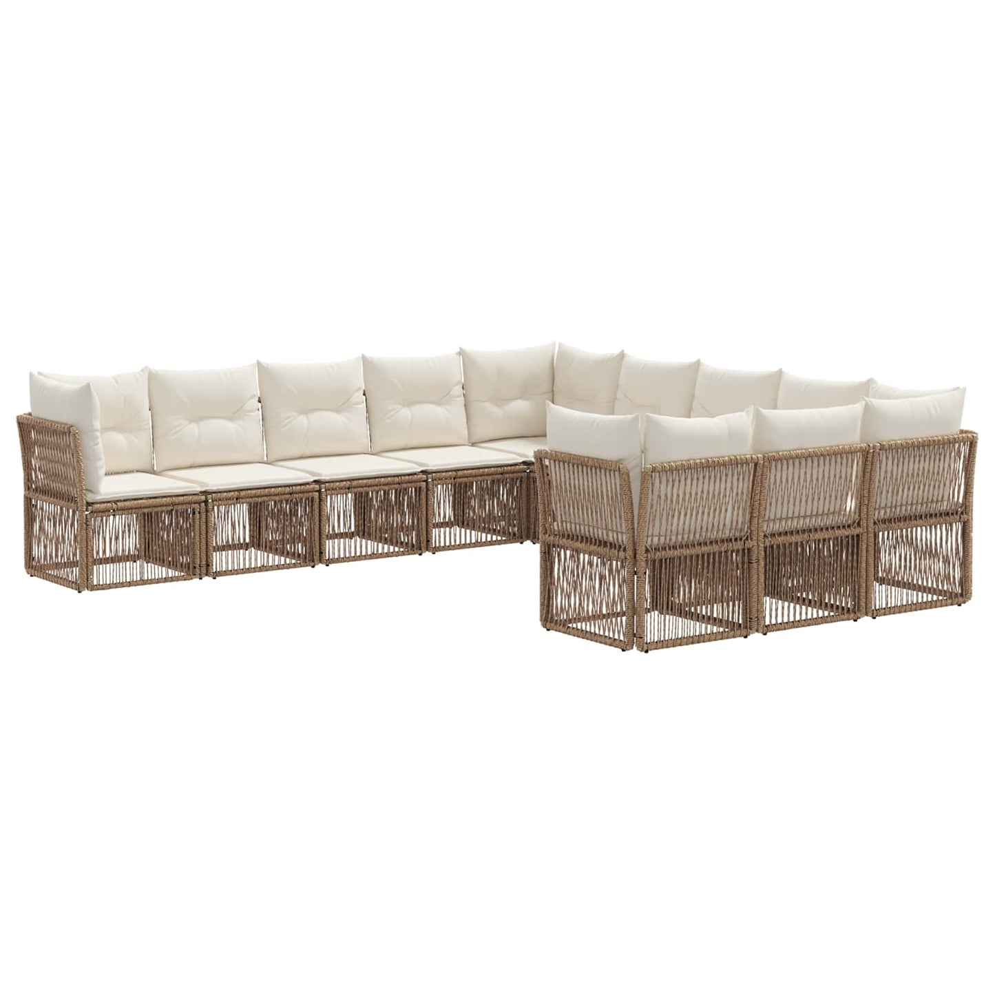Set Divano da Giardino 11 pcs Beige polyrattan | homemem39