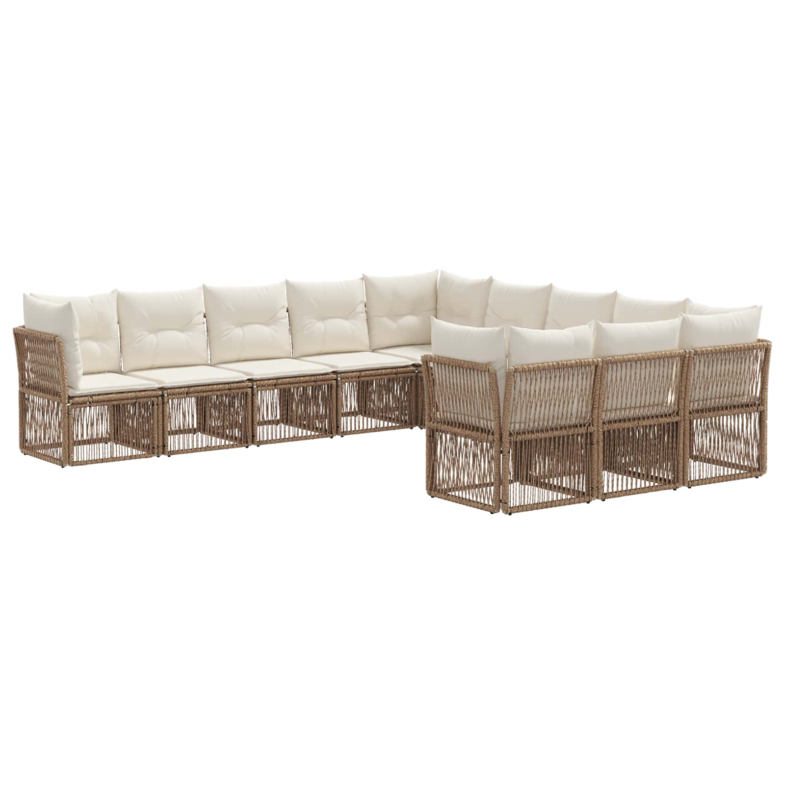 Set Divano da Giardino 11 pcs Beige polyrattan | homemem39