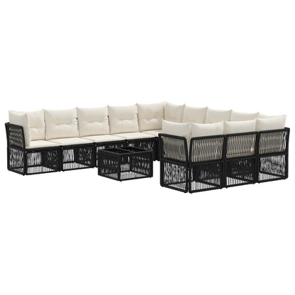 Set Divano da Giardino 12 pcs Nero polyrattan | homemem39