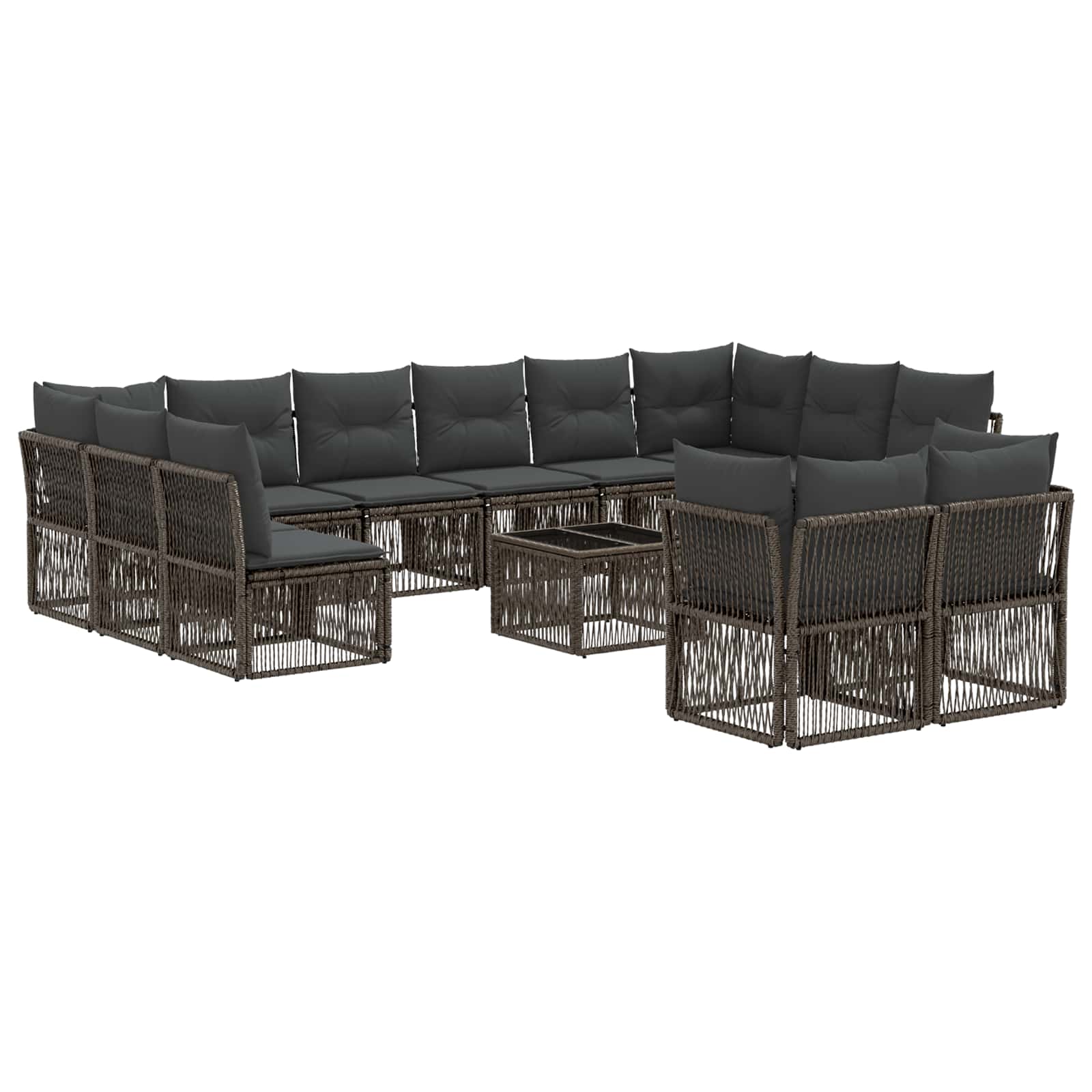 Set Divano da Giardino 13 pcs Grigio polyrattan | homemem39