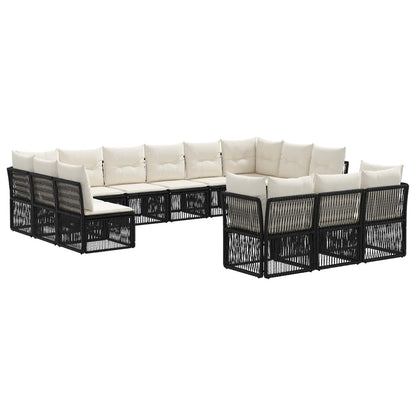 Set Divano da Giardino 13 pcs Nero polyrattan | homemem39