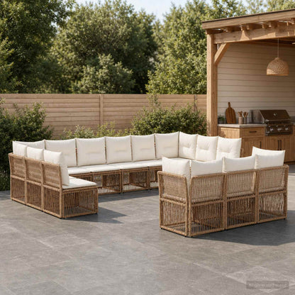 Set Divano da Giardino 13 pcs Beige polyrattan | homemem39
