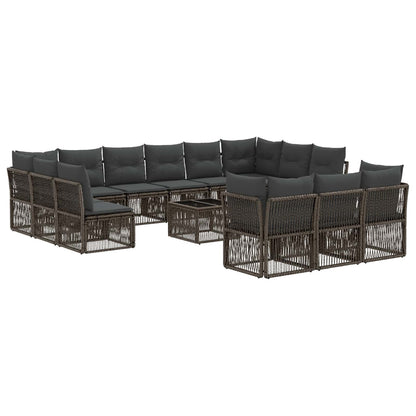 Set Divano da Giardino 14 pcs Grigio polyrattan | homemem39